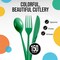Exquisite Polished Plastic Silverware – 150 Pcs Heavy Duty Cutlery Set – 50 Each of Forks, Knives & Spoons – Disposable Utensil Set for Parties, Events & Catering – Flatware Set by Party Solids